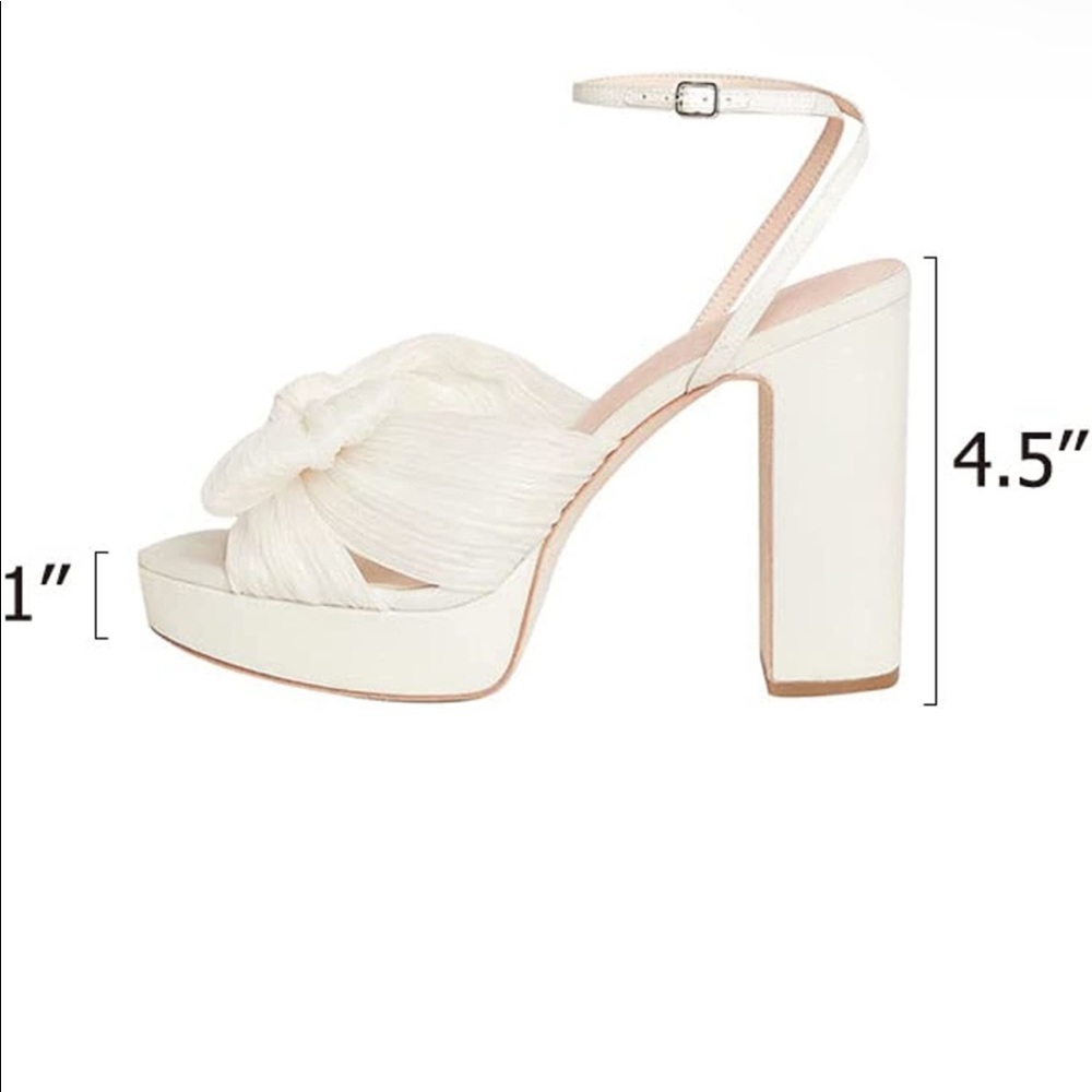 Never worn, white platform wedding heels
